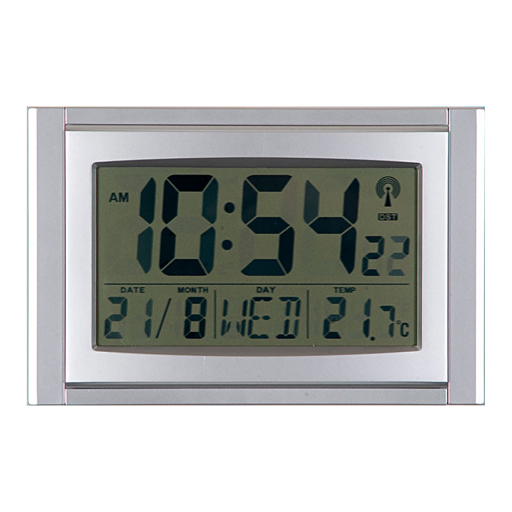 Product Image 1 - LCD RADIO CONTROLLED WALL CLOCK CALENDAR & TEMP