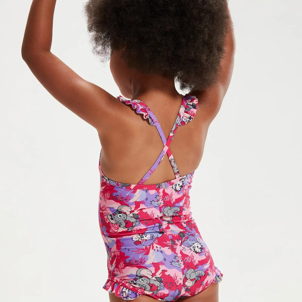 Product Image 5 - SPEEDO TOTS ECO ENDURAFLEX FRILL THIN STRAP SWIMSUIT - PINK CHARACTER PRNT