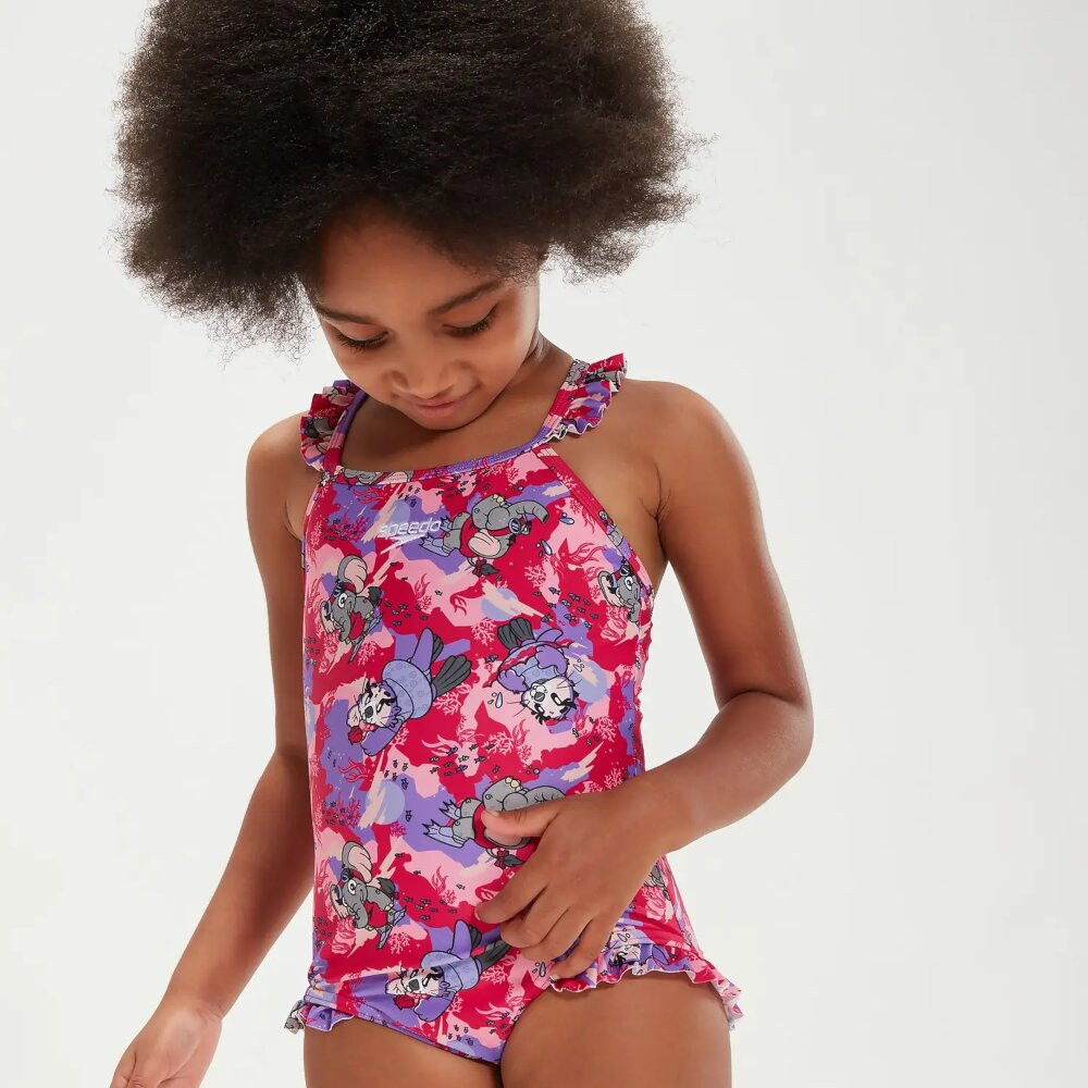 Product Image 6 - SPEEDO TOTS ECO ENDURAFLEX FRILL THIN STRAP SWIMSUIT - PINK CHARACTER PRNT