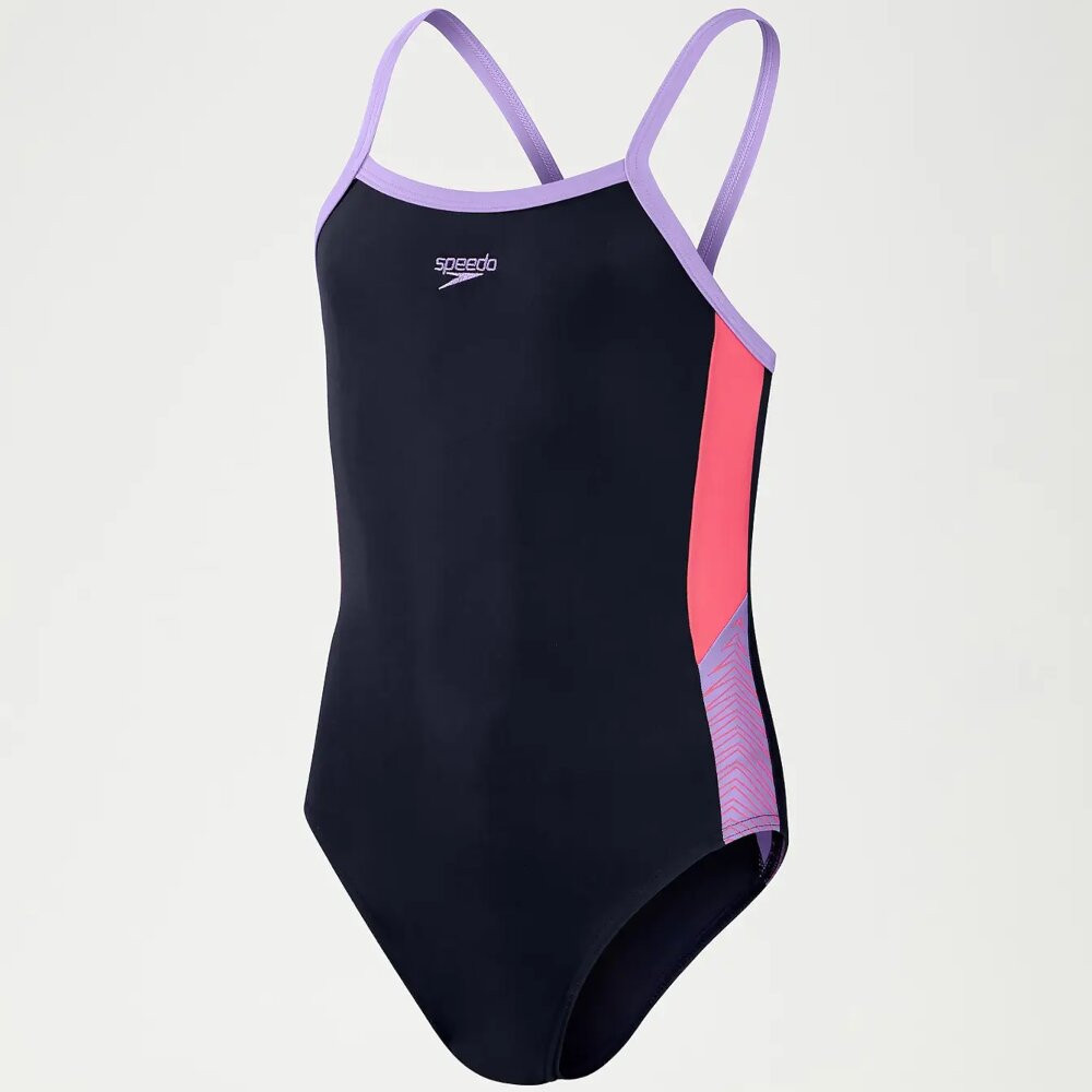Product Image 1 - SPEEDO JUNIOR ENDURANCE10 DIVE THINSTRAP MUSCLEBACK SWIMSUIT - NAVY/LILAC (30)