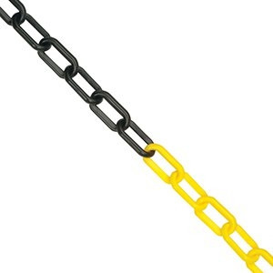 Product Image 1 - PLASTIC CHAIN LINK - BLACK/YELLOW (25m)