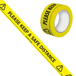 Product Image 1 - SELF-ADHESIVE TAPE - "PLEASE KEEP A SAFE DISTANCE"