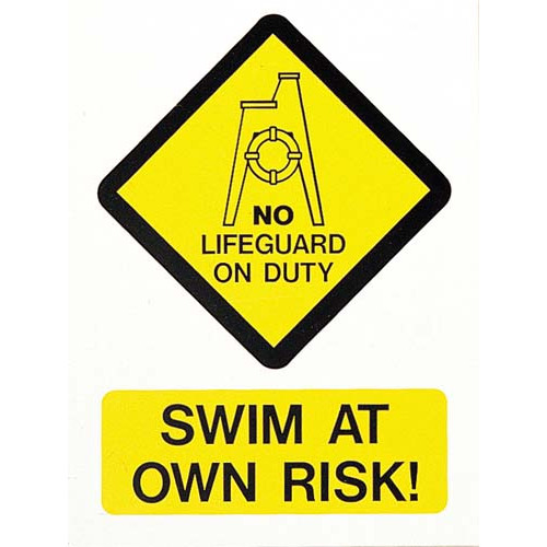 Product Image 1 - SWIM AT OWN RISK SIGN