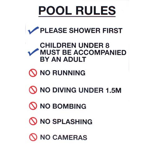 Product Image 1 - POOL RULES SIGN - LARGE