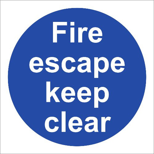 Product Image 1 - FIRE ESCAPE KEEP CLEAR SIGN (100 x 100mm)