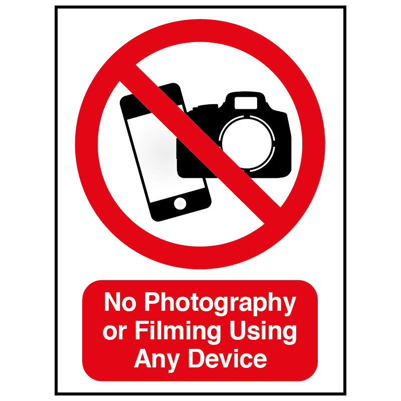 Product Image 1 - NO PHOTOGRAPHY OR FILMING SIGN