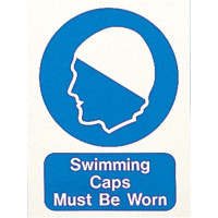 SWIMMING CAPS MUST BE WORN SIGN