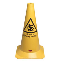 "CAUTION SLIPPERY SURFACE" CONE