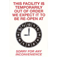 THIS FACILITY IS TEMPORARILY OUT OF ORDER SIGN - LARGE