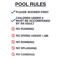 POOL RULES SIGN - LARGE