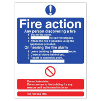 FIRE ACTION SIGN (150 x 200mm)