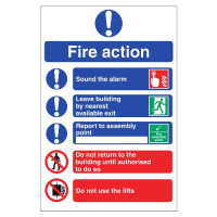 FIRE ACTION SIGN (200 x 300mm)