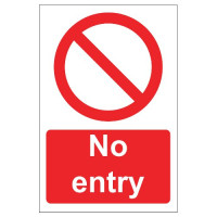 NO ENTRY SIGN (200 x 300mm)