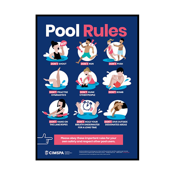 CIMSPA POOL RULES POSTER Signs Displays Posters J P Lennard Ltd